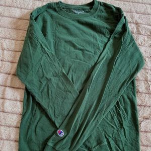 plain green champion long sleeve tee